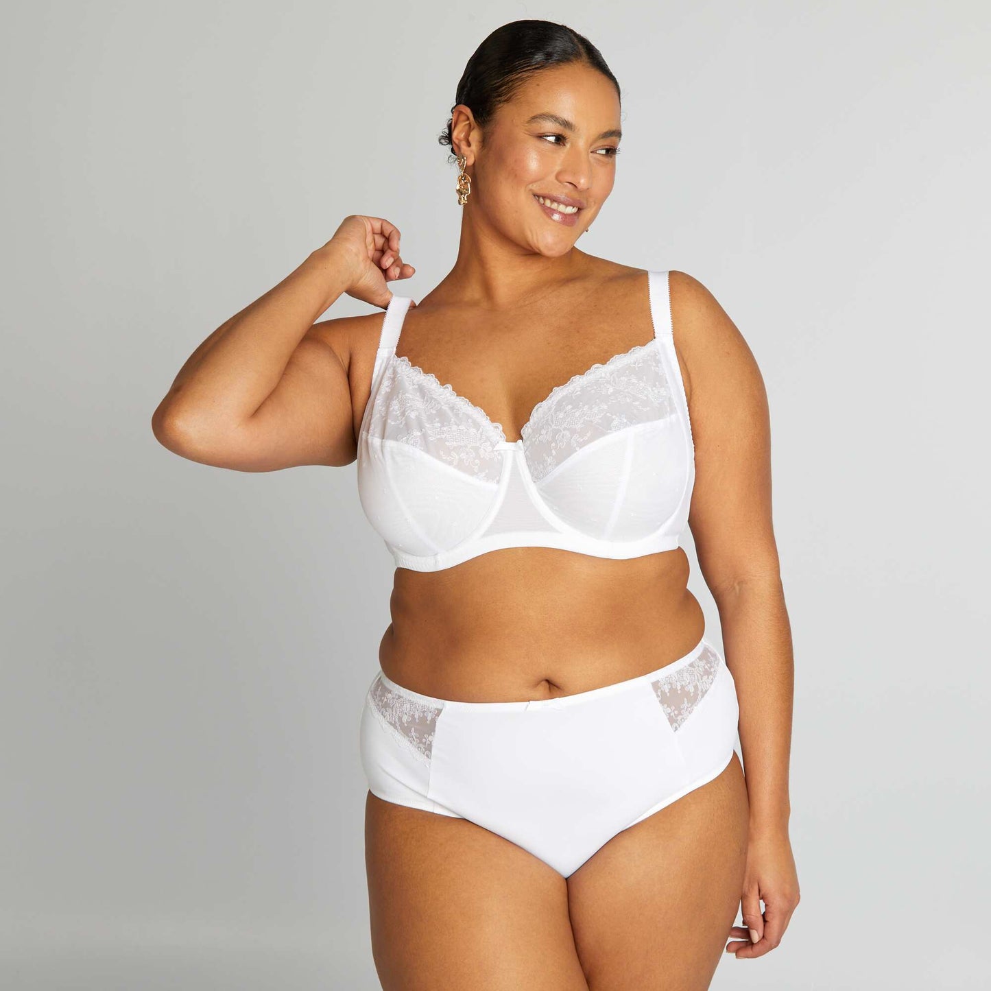 Woven lace briefs white