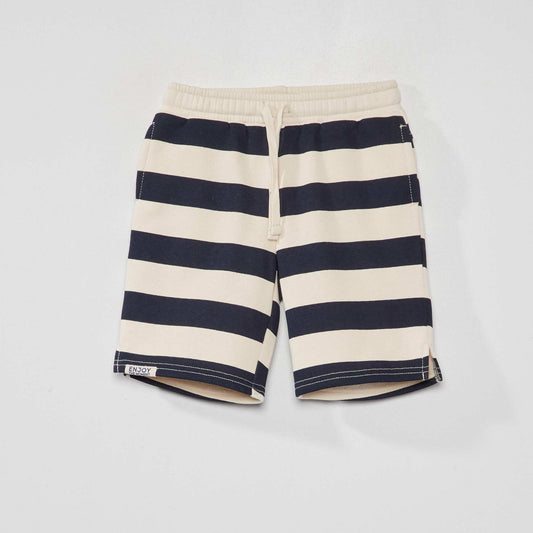 Striped sweatshirt fabric shorts NAVY_RAY