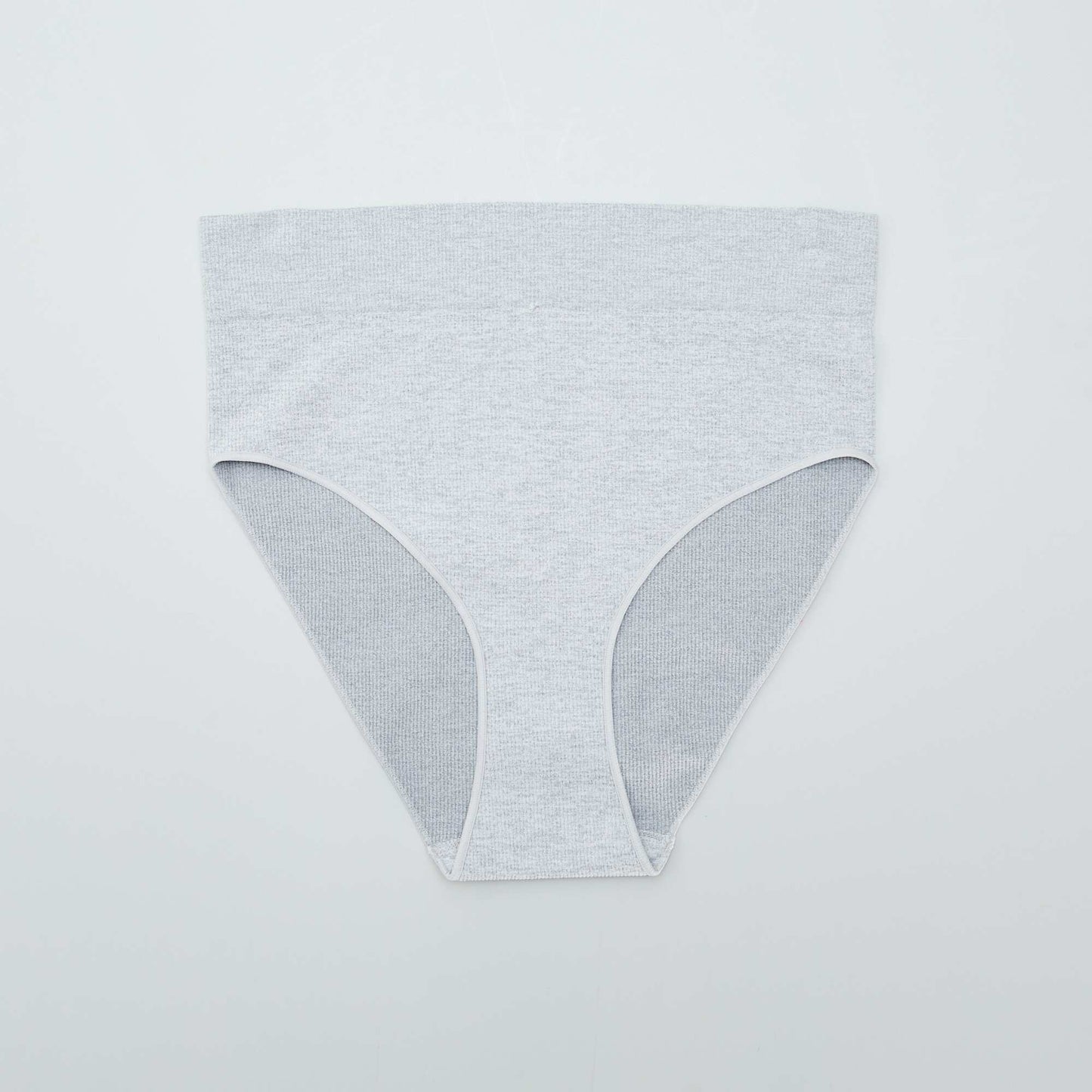 مجموعة من 2 سراويل داخلية مضلعة بخصر مرتفع رمادي