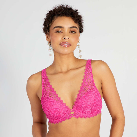 Floral lace bra PINK BERRY