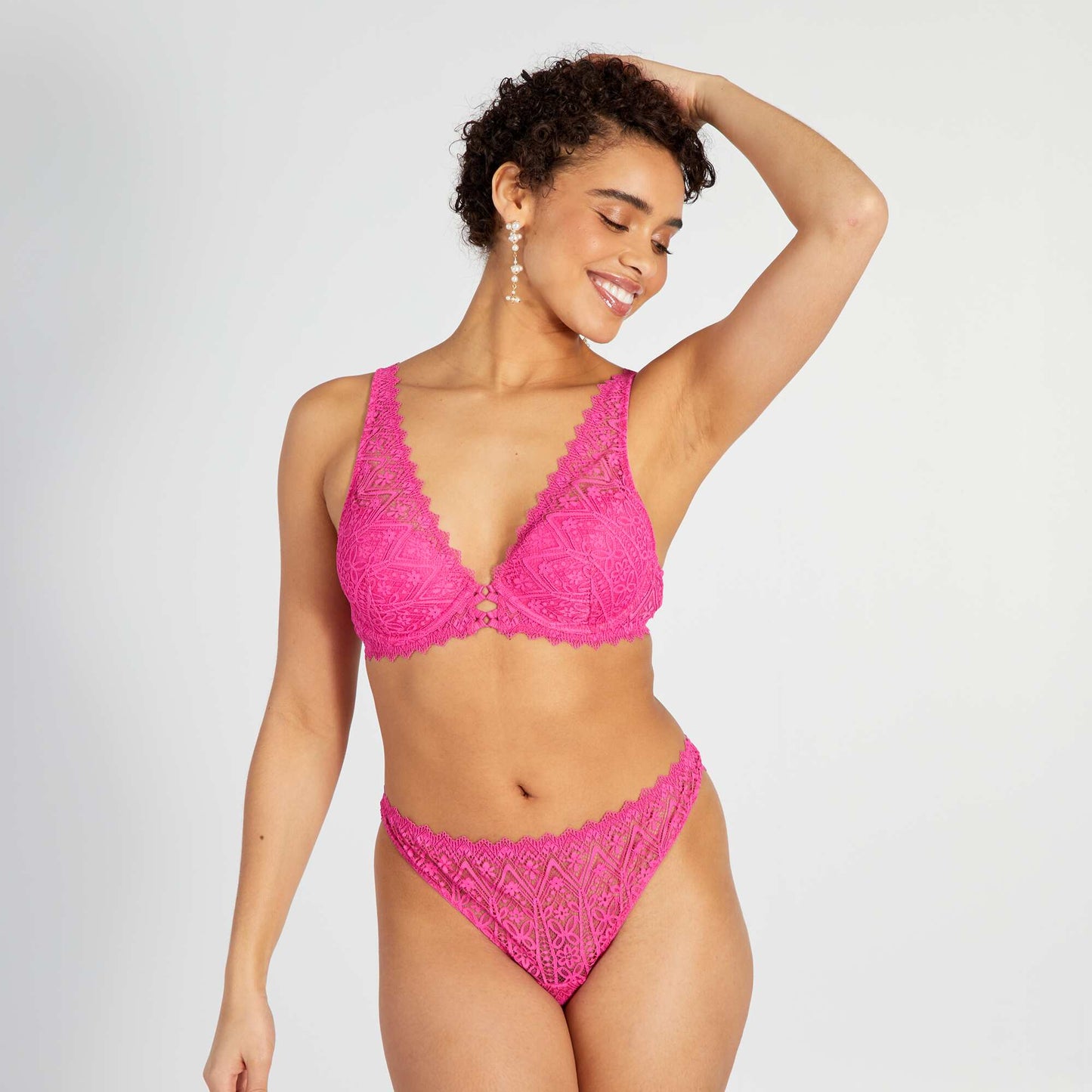 Floral lace bra PINK BERRY