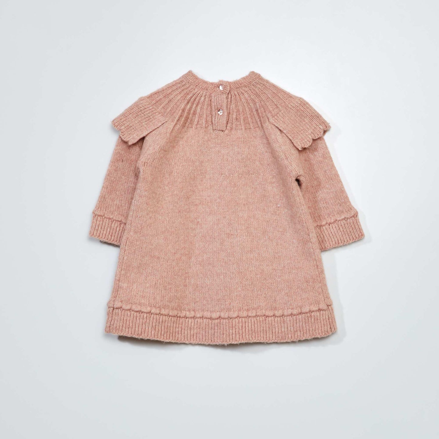 Knit dress with eye-catching collar PINK SAMPLE