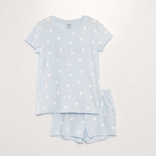 Pyjama set: T-shirt + shorts - 2-piece set BLUE