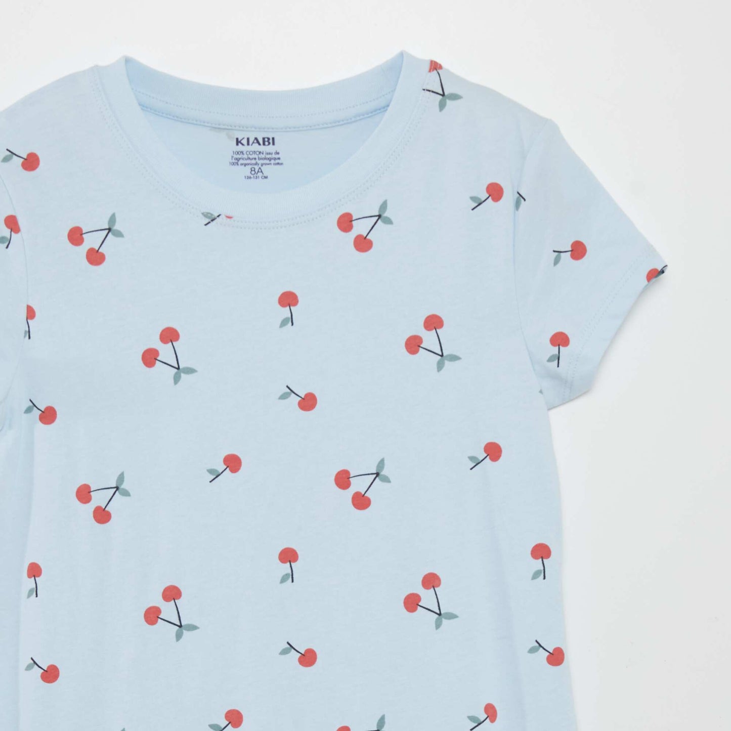 قميص نوم منقوش أزرق فاتح اللون الأزرق