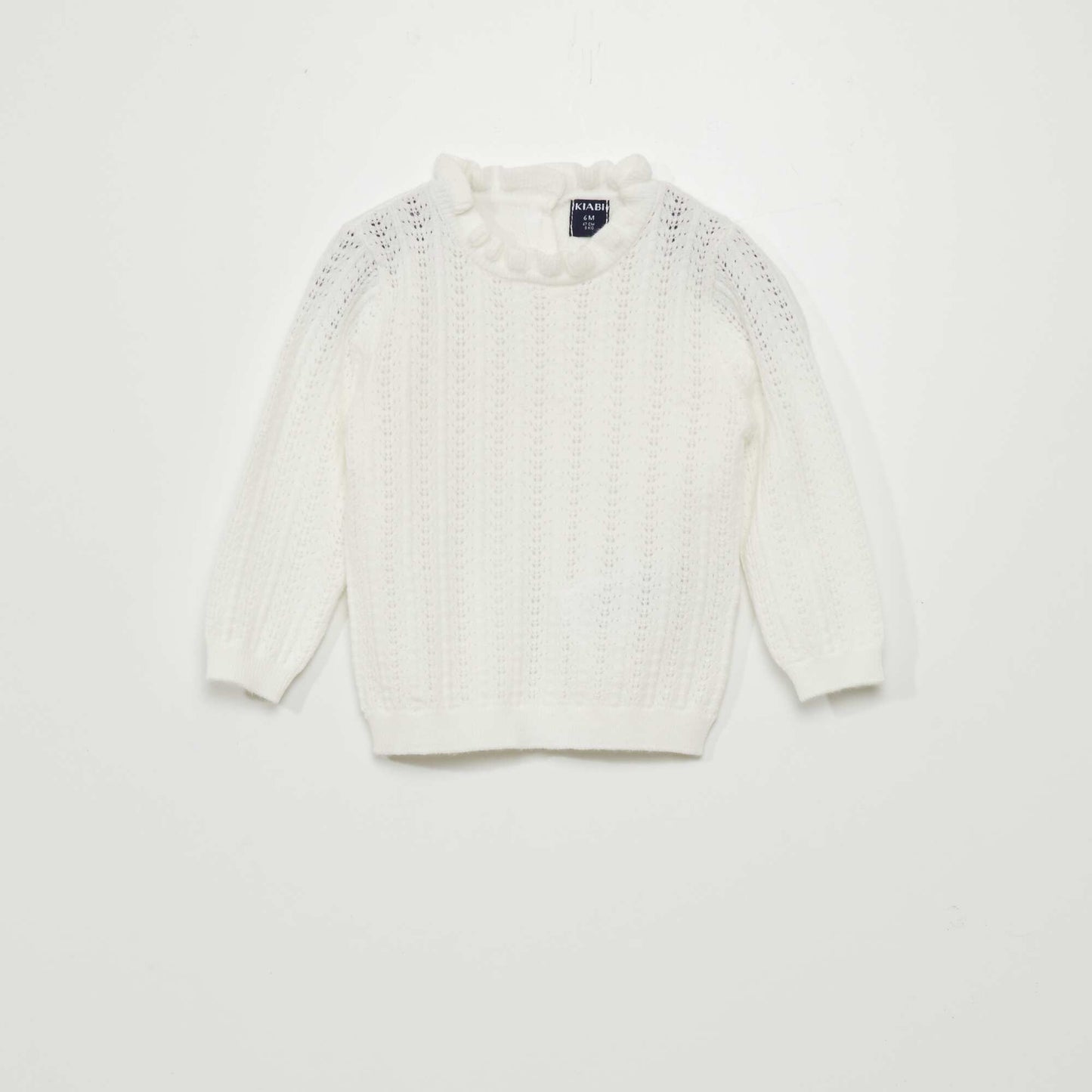 Openwork knit sweater WHITE