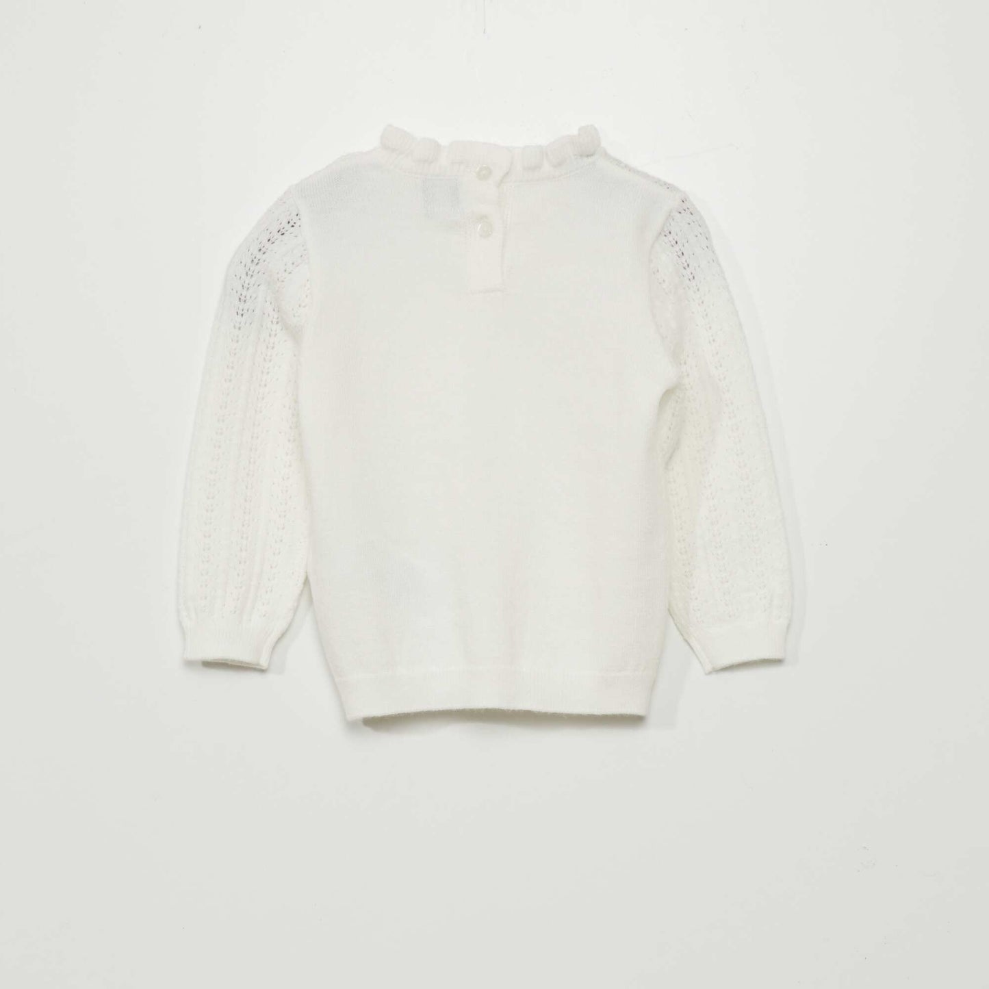 Openwork knit sweater WHITE