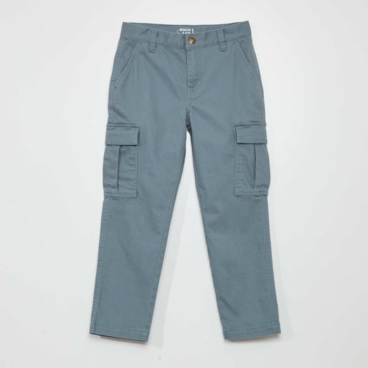 Slim-fit trousers with pockets BLUE