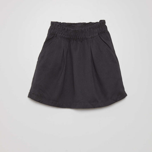Paper bag skirt with pockets BLACK