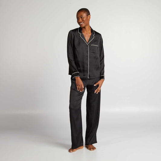 Shirt + trousers pyjama set - 2-piece set black