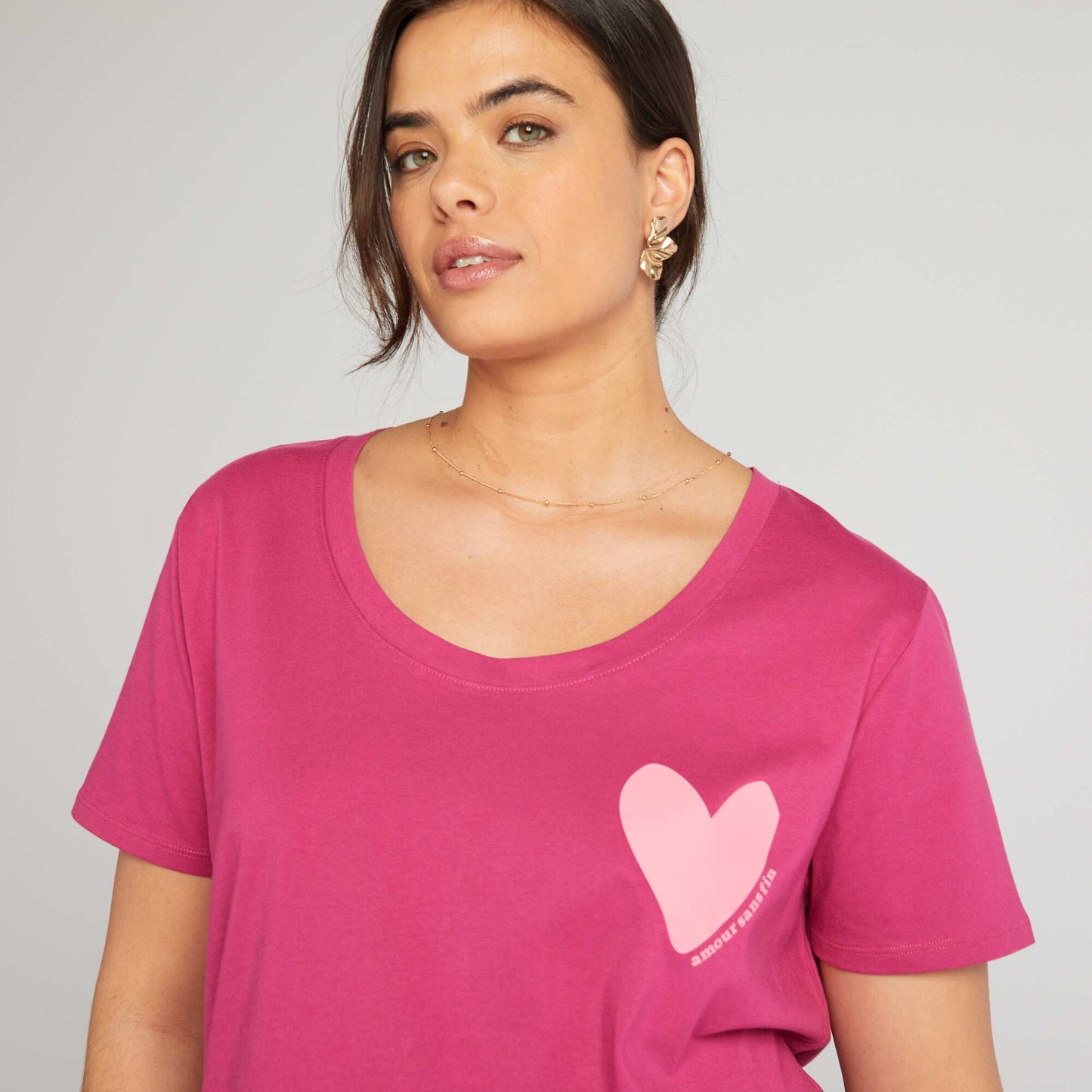 Printed cotton T-shirt PINK