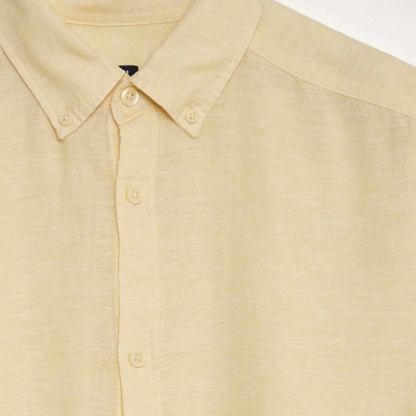 Long-sleeved shirt with linen content YELLOW