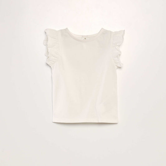 Ruffled T-shirt WHITE