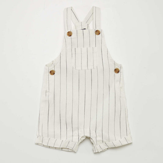 Striped dungarees WHITE