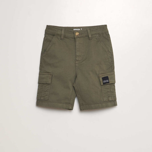 Bermuda shorts with adjustable waist and pockets KHAKI