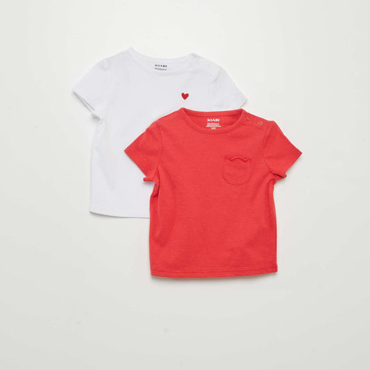 Pack of 2 everyday T-shirts RED