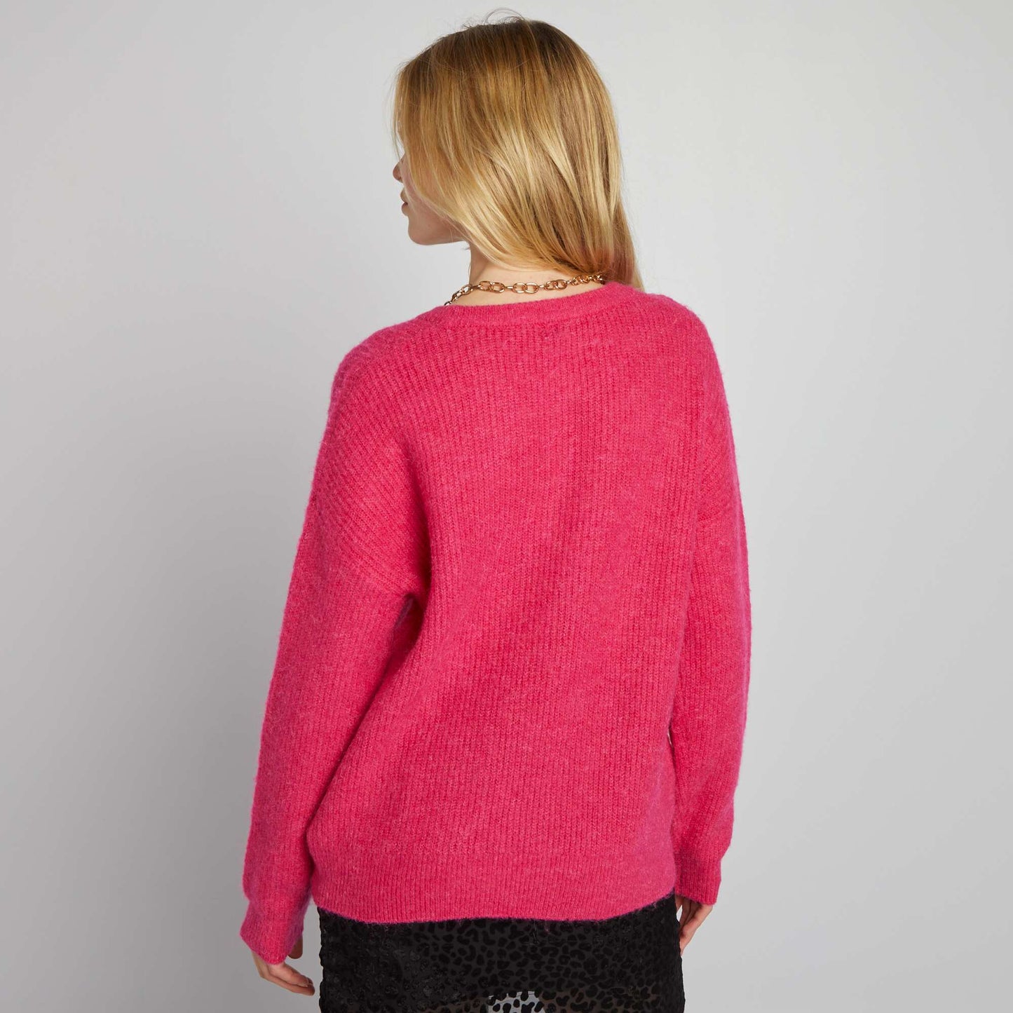 Soft ribbed knit sweater PINK