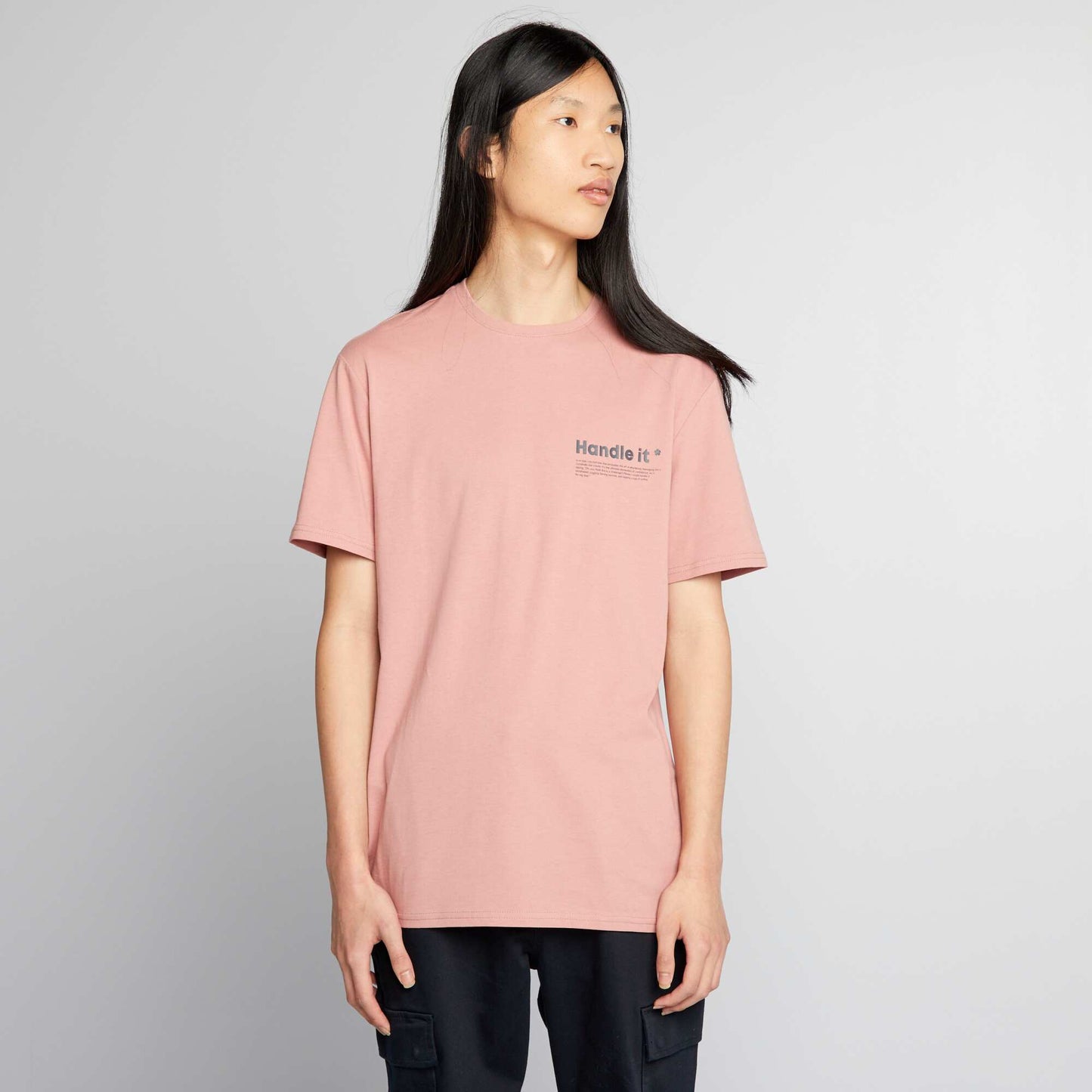 Round-neck jersey T-shirt PINK
