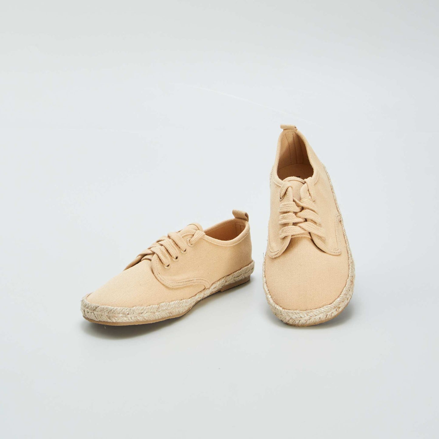 Low-top canvas trainers BEIGE