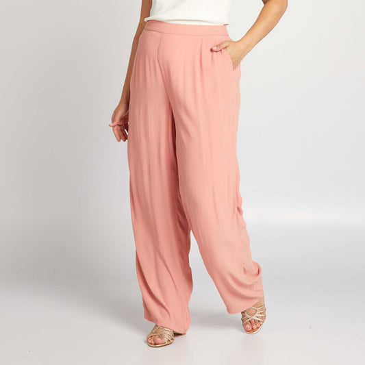 Crepe wide-leg trousers PINK