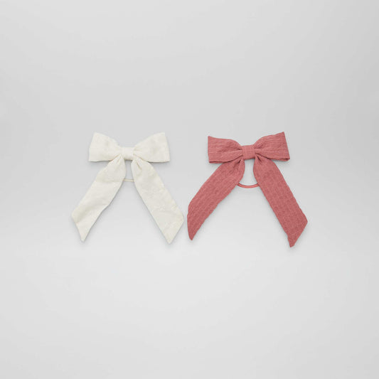 Pack of 2 hairbands with large bow PINK