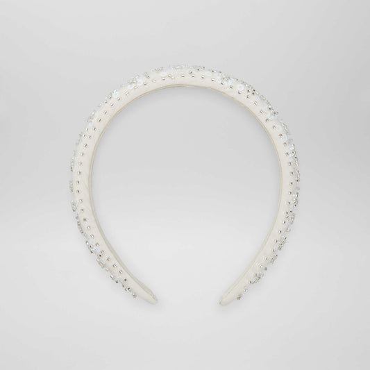 Beaded and sequined Alice band WHITE