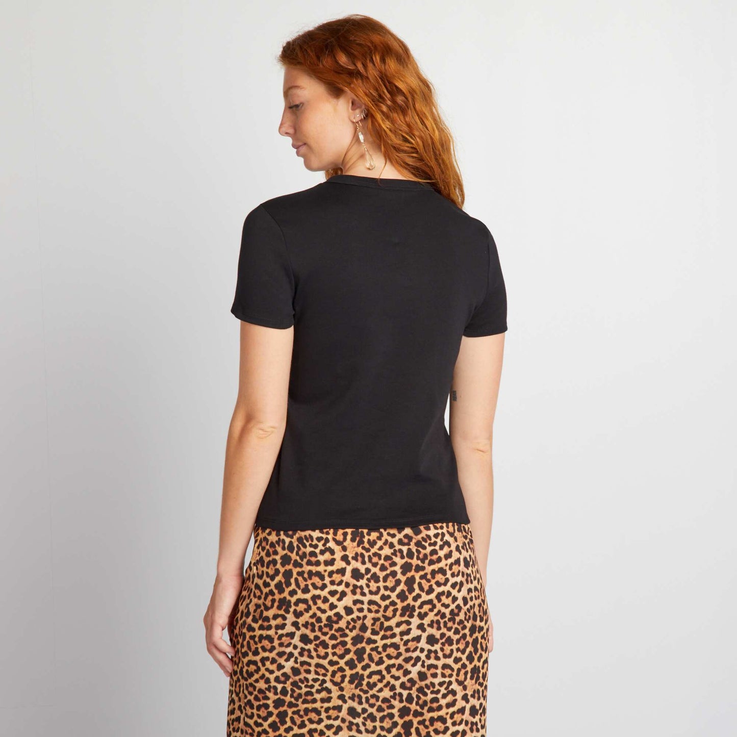 تي شيرت قطني سميك أسود