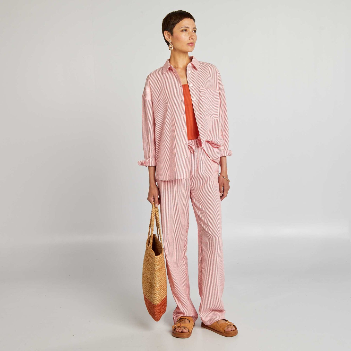 Long-sleeved striped shirt WHITE