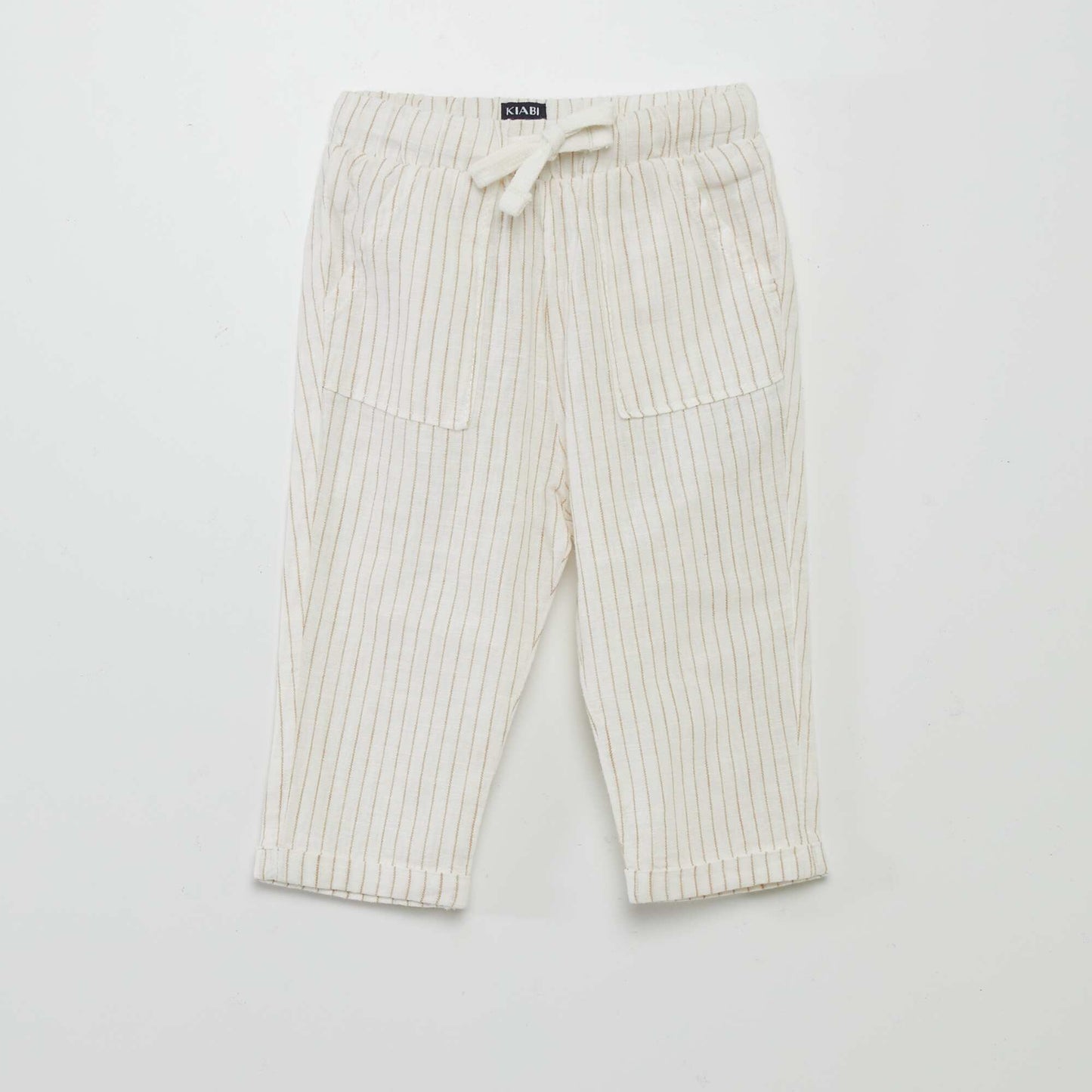 طقم تي شيرت وبنطلون - طقم مكون من قطعتين باللون البيج