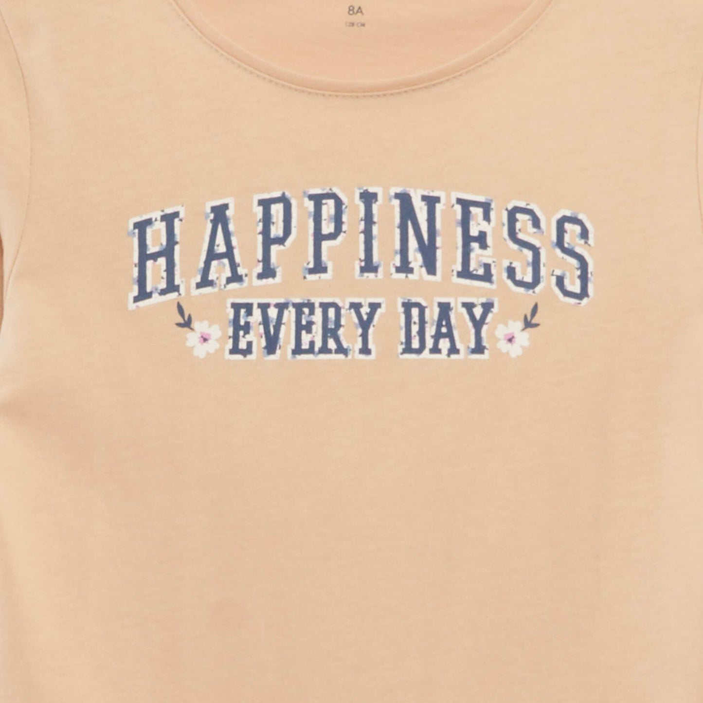 طباعة بأكمام طويلة تيشرت بيج