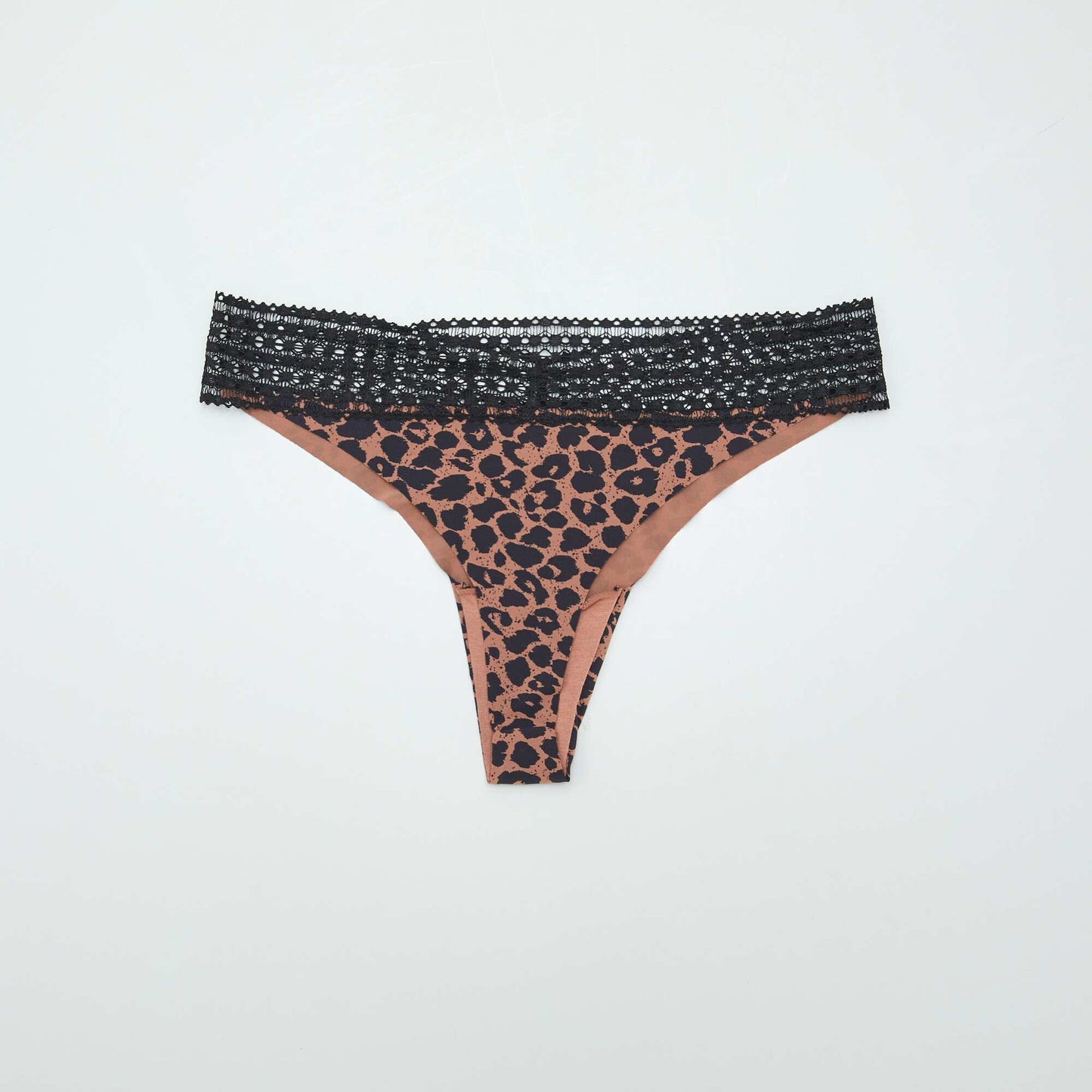 عبوة من 2 سروال داخلي من التانغا مع دانتيل باللون البني
