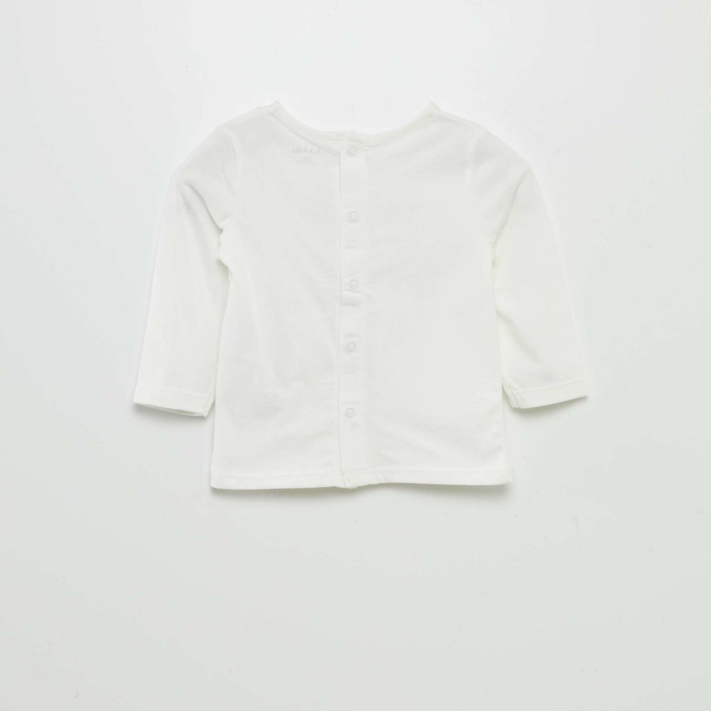 Long-sleeved T-shirt with block print WHITE