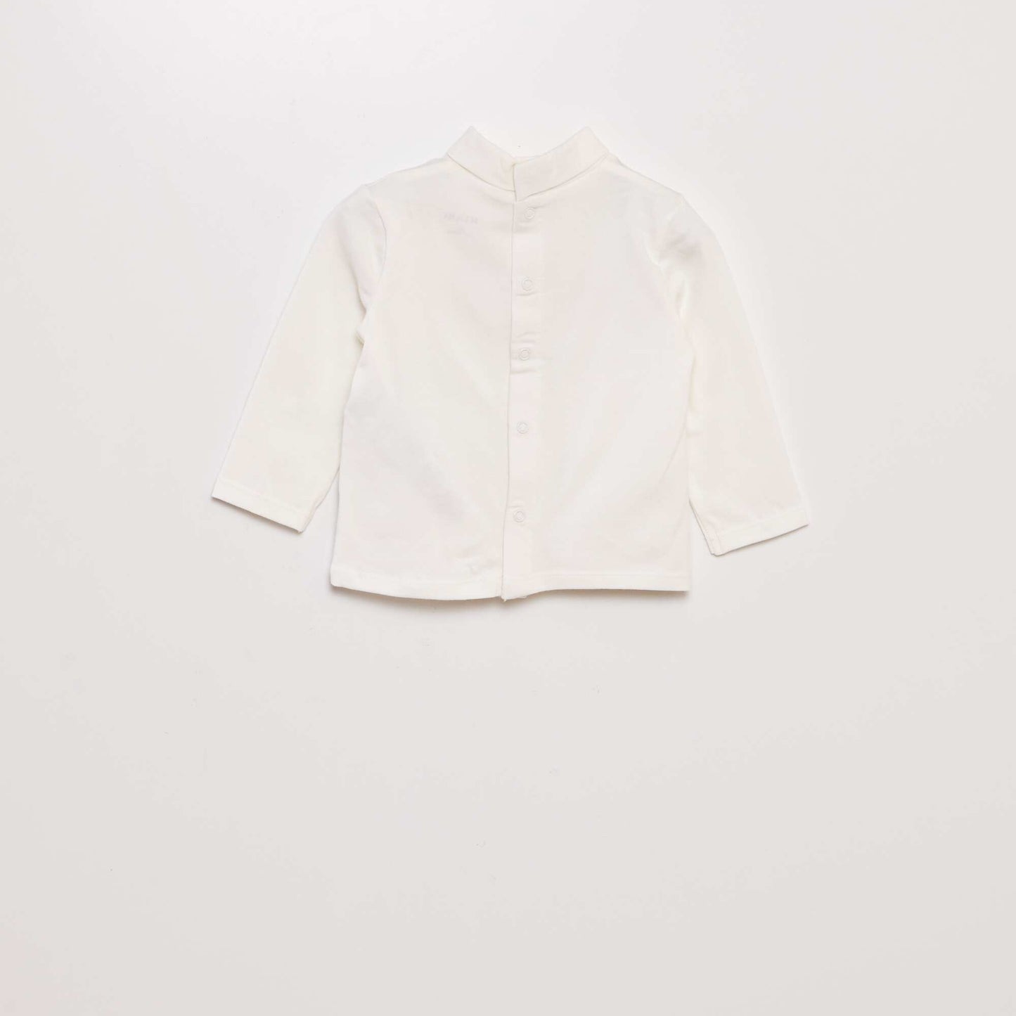 Lightweight jersey polo neck sweater with bouclé knit design WHITE