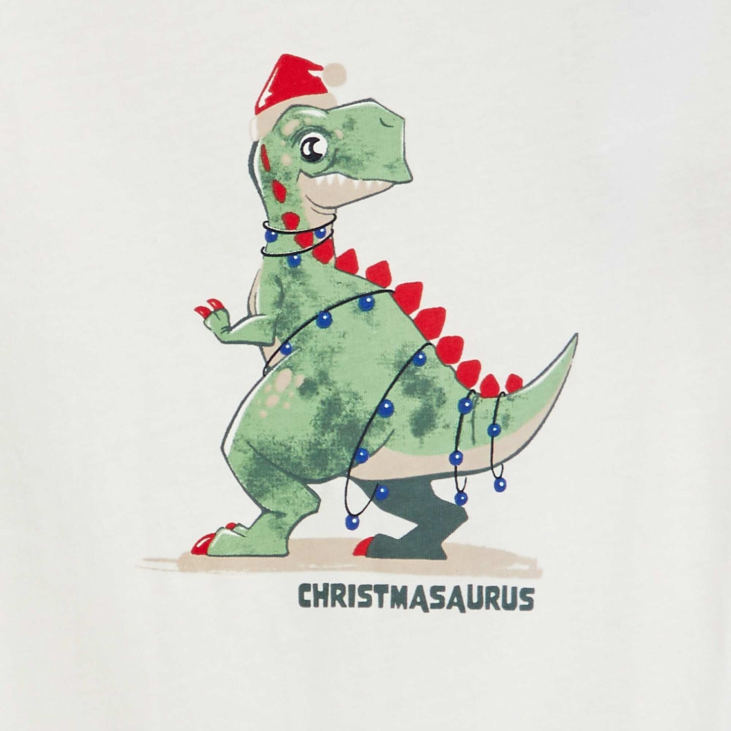 طباعة بأكمام طويلة تيشرت أبيض