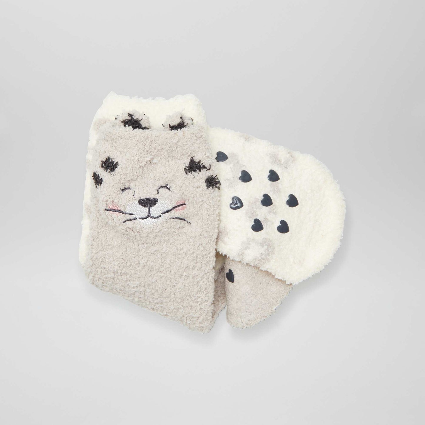 عبوة من 2 زوج من الجوارب المنقوشة باللون الرمادي