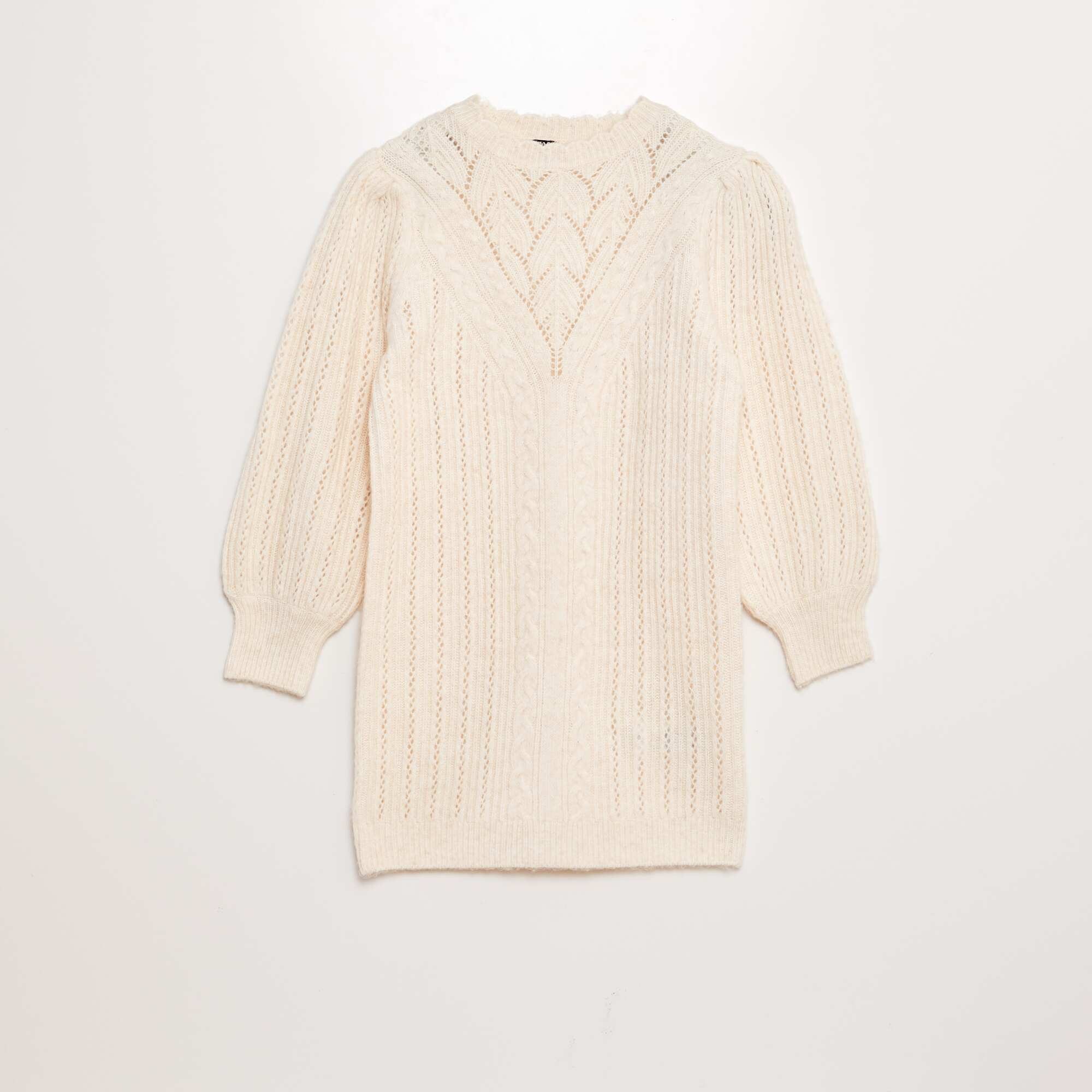 Openwork Stripe Sleeveless Sweater Dress