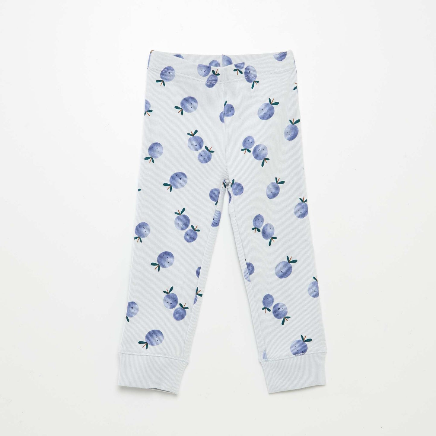 بيجامة محبوكة مطبوعة - طقم من قطعتين أزرق