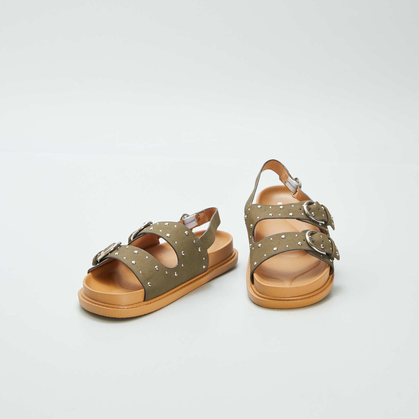 Sandals with studded straps GREEN