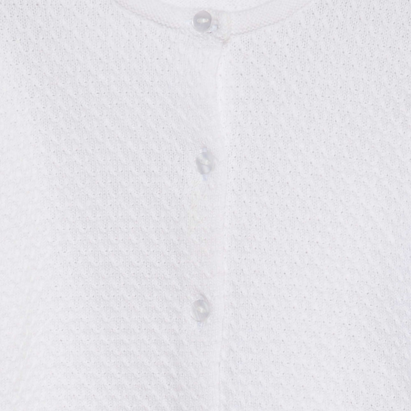 Garter stitch knitted cardigan WHITE