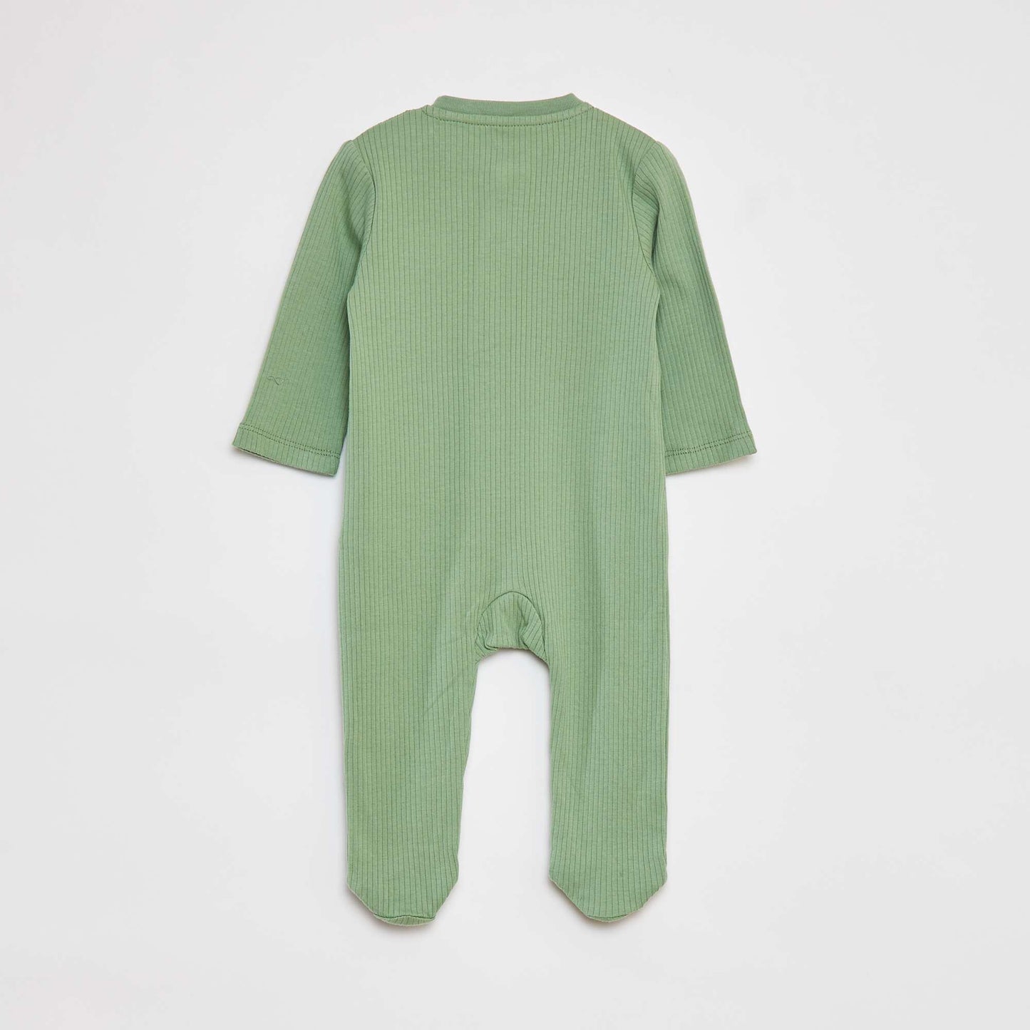 Lightweight ribbed sleepsuit GREEN