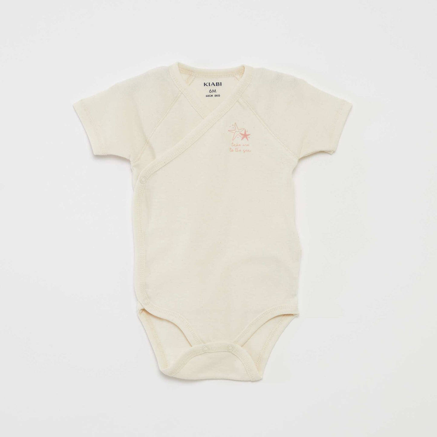 Pack of 3 bodysuits with crossover collar PINK