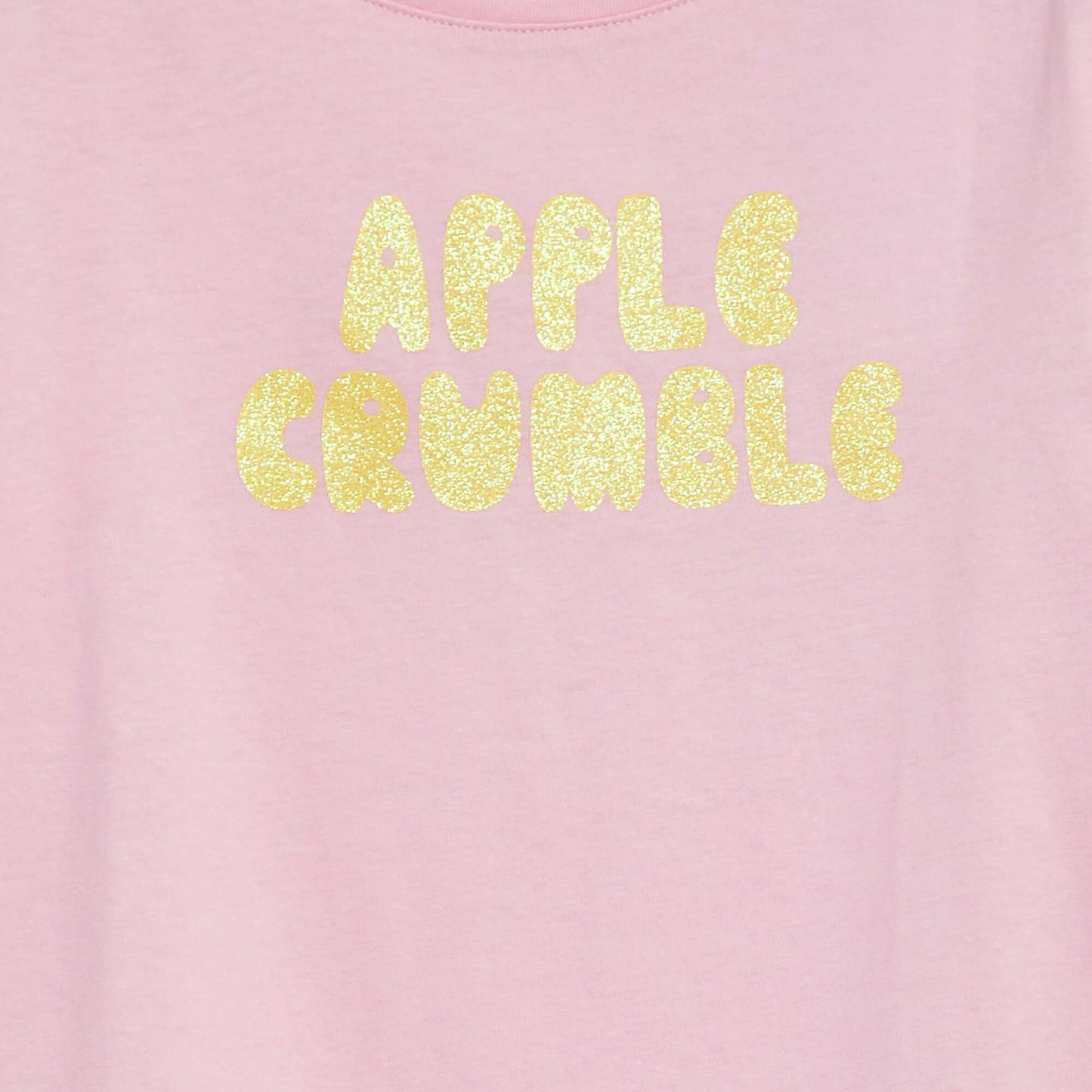 تيشرت طباعة بأكمام قصيرةوردي