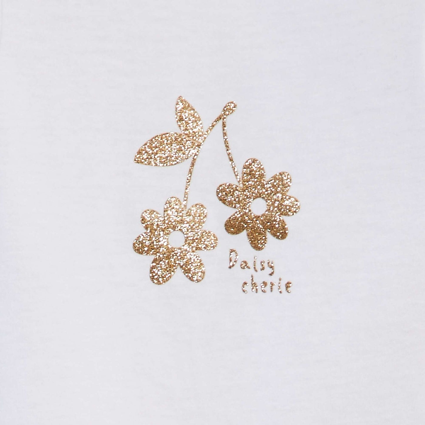 تيشرت قطن مطبوع أبيض