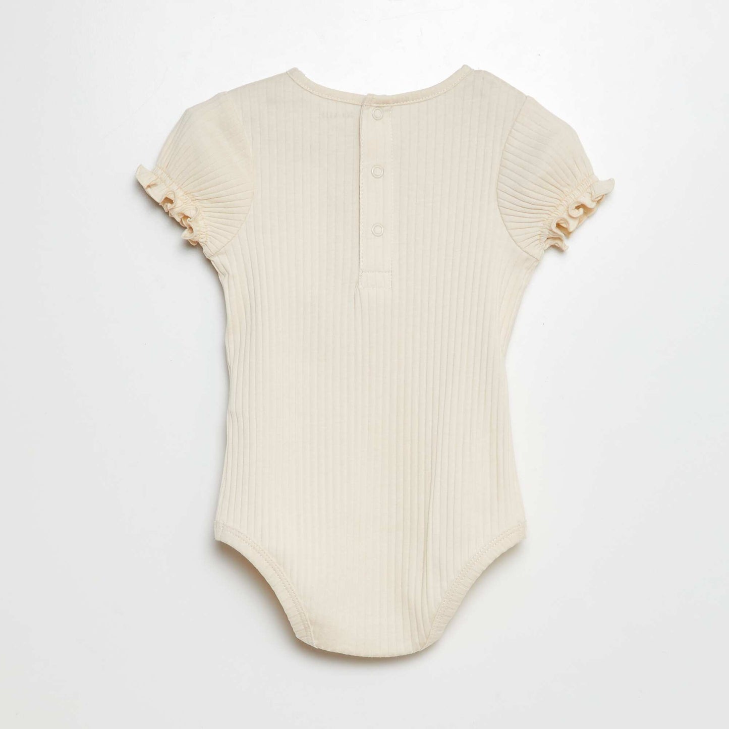 Floral patterned ribbed bodysuit WHITE