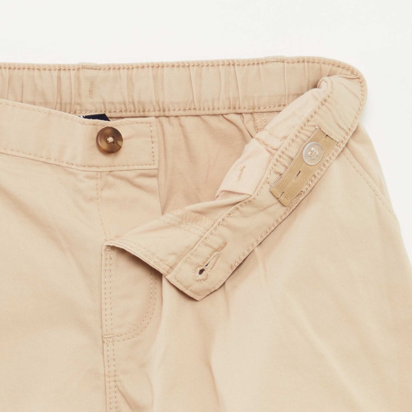 Plain shorts with adjustable waist BEIGE