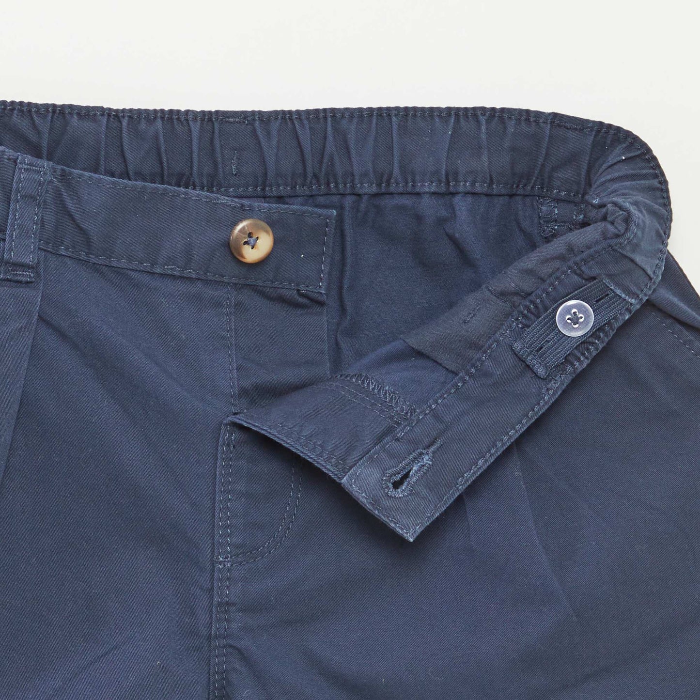 Plain shorts with adjustable waist BLUE