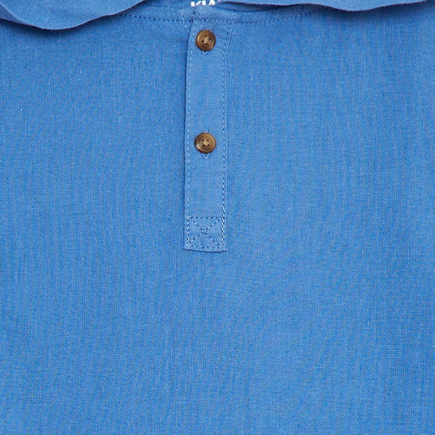 قميص من مزيج من الكتان أزرق