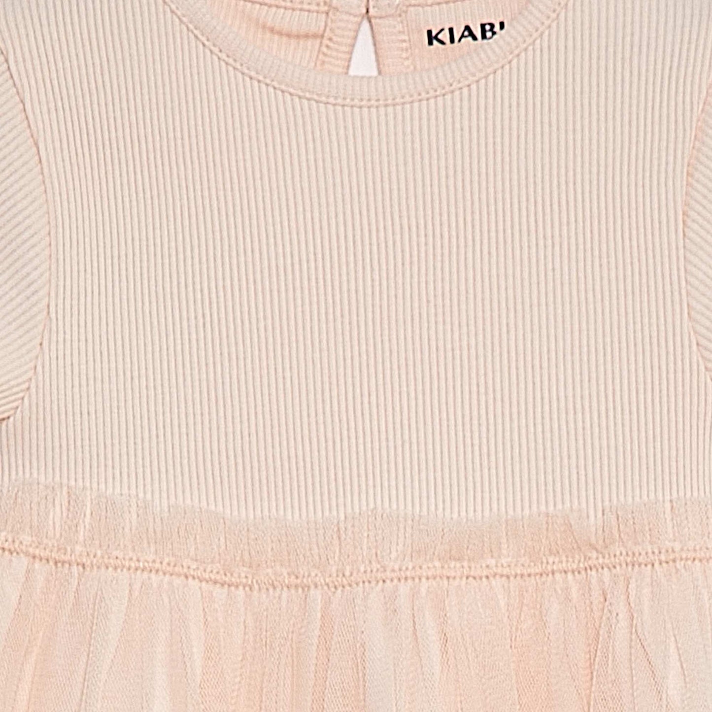 Short-sleeved dress with tulle skirt PINK