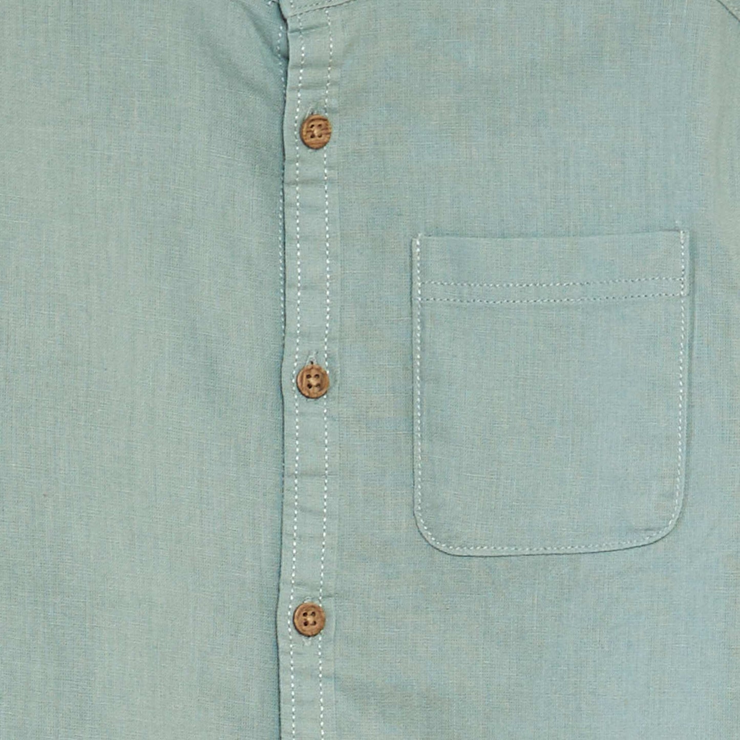 Linen-blend shirt GREEN