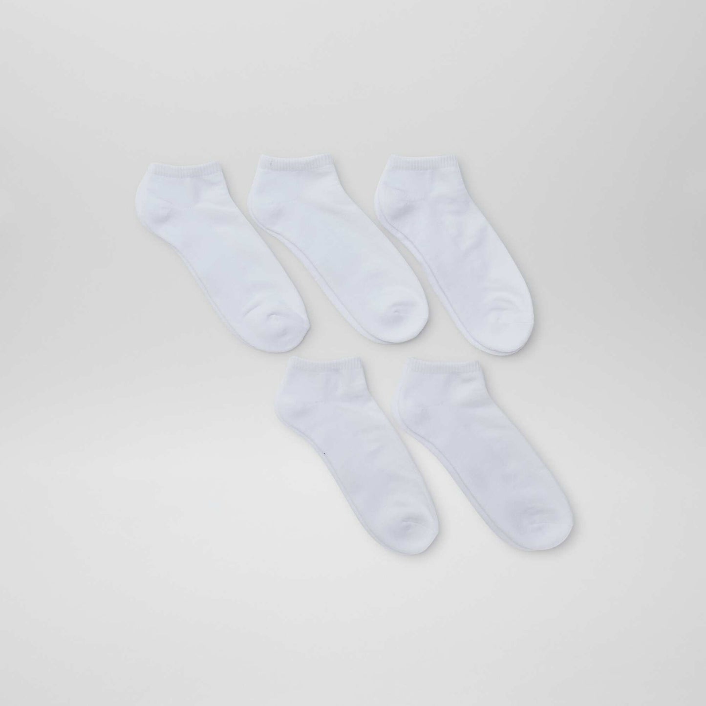 Pack of 5 pairs of invisible socks WHITE