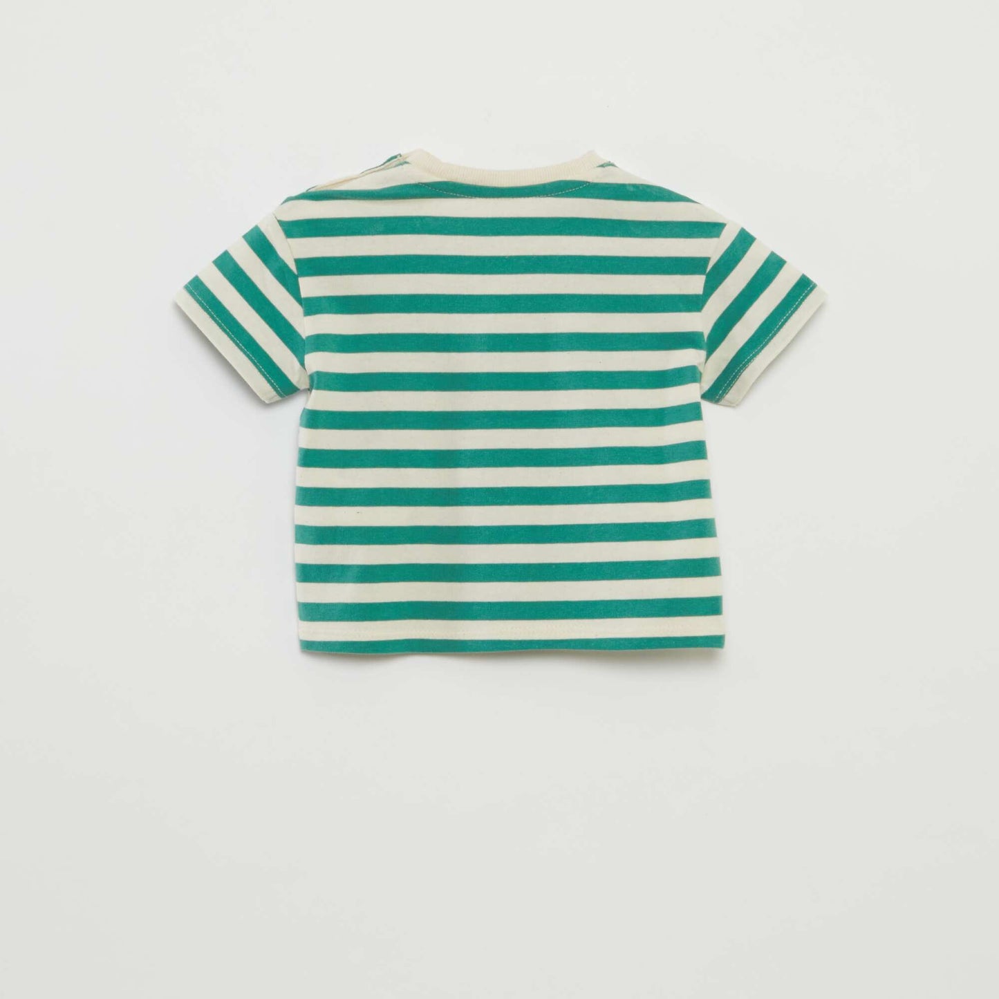 تيشرت جرسية بأكمام قصيرة مخططة تيشرت جرسية مخططة أبيض